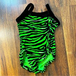 18-24 month Bright Green Zebra Print Swimsuit / Bodysuit